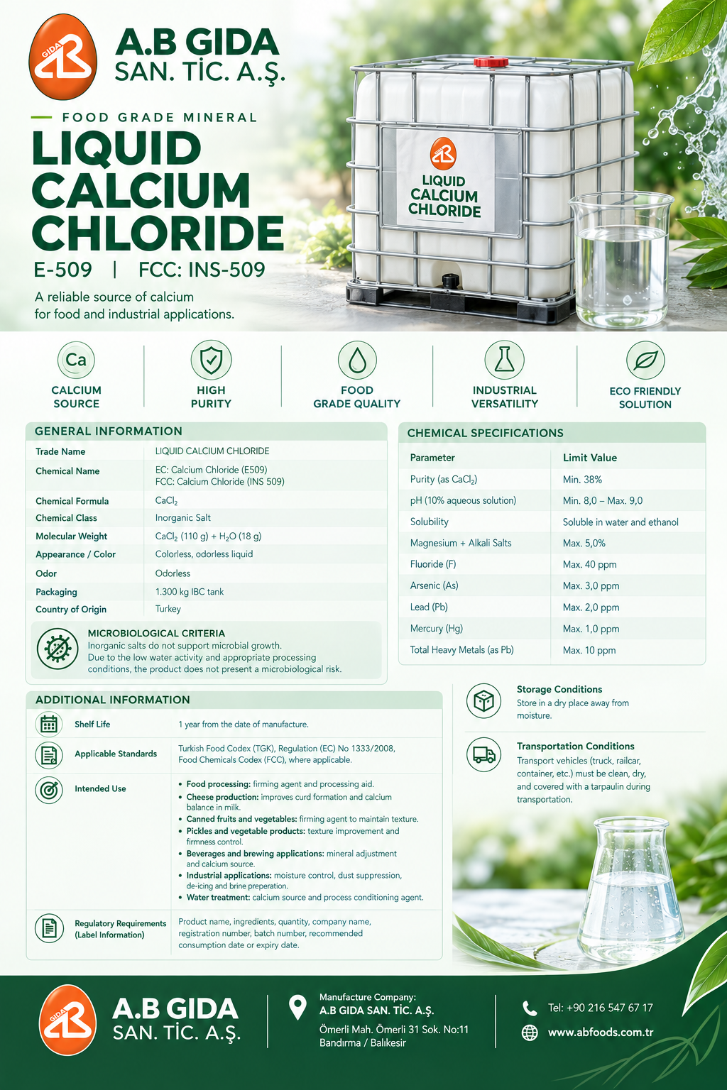 Liquid Calcium Chloride Brochure